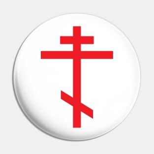 Orthodox cross (red) Pin