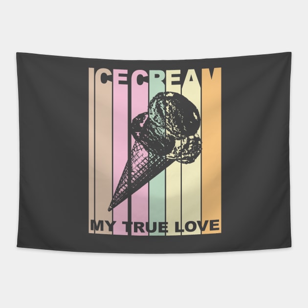 Vintage Retro True love Ice Cream Design Tapestry by boobear_studio