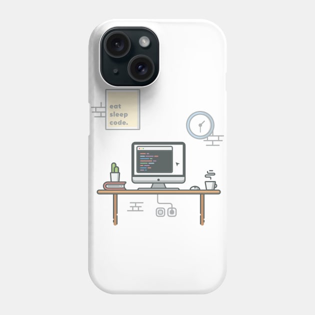 Workspace cartoon Phone Case by Catalyst Labs