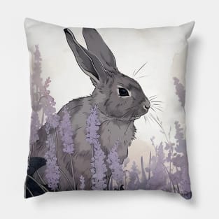 Lavender Rabbit Pillow