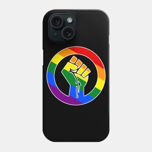 Black Lives Matter Fist Circled LGBTQ Flag Pride Rainbow Diagonal Phone Case