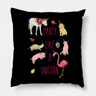 Party Like A Unicorn Pillow