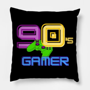 90's Gamer Vintage Design Pillow