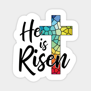 He is Risen, Stained Glass Cross © GraphicLoveShop Magnet