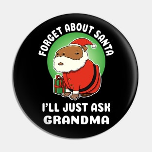 Forget about Santa I'll just ask Grandma Capybara Christmas Pin