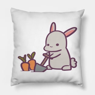 Bunny Rabbit Farming Her Crops Pillow