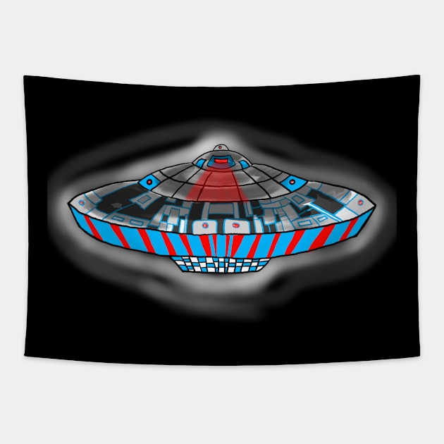 Flying Saucer Tapestry by Halloran Illustrations