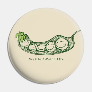 Seattle P-Patch Life Funny Illustration Urban Community Gardeners Pin