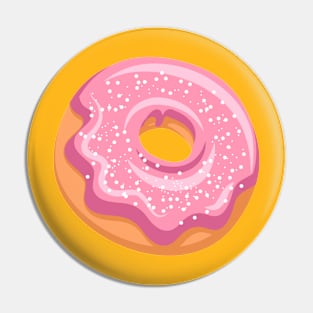 Cute Pink Donut with Powdered Sugar Pin