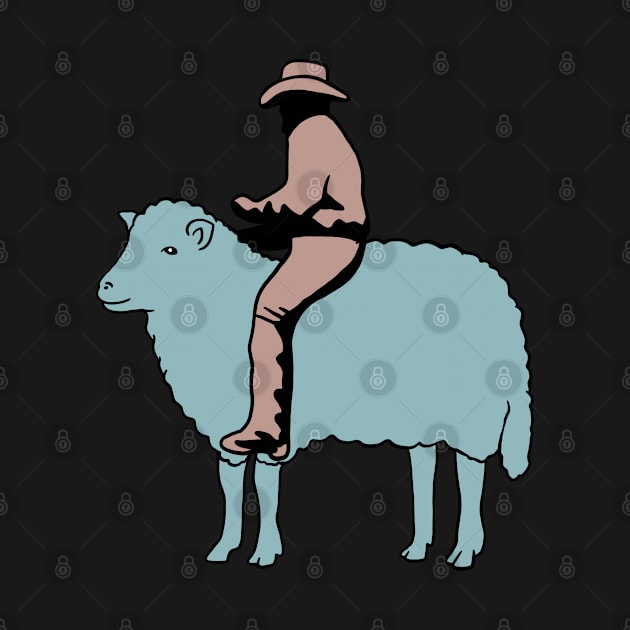 Cowboy Riding a Sheep by isstgeschichte