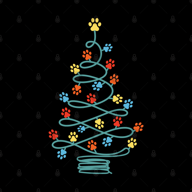 Cute Dog Paws christmas tree by MZeeDesigns