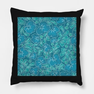 Violets Continuous Line Drawing Pillow