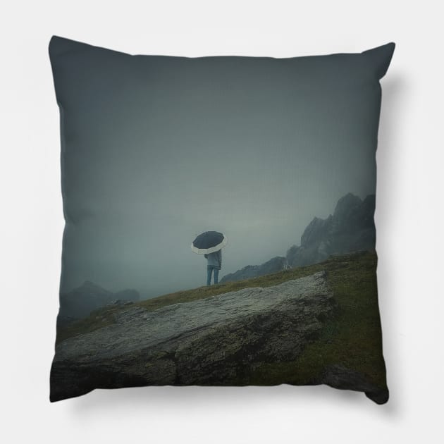 lone stranger in the haze Pillow by psychoshadow