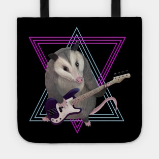 Opossum playing the bass guitar Tote