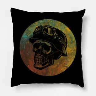 skull motorcycle vintage Pillow