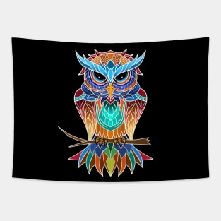 Owl Mandala Art Illustration Tapestry