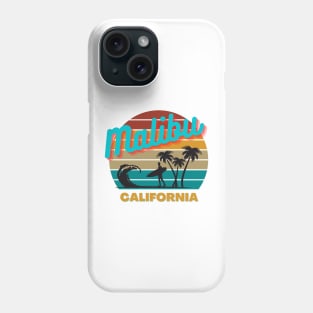 Malibu  California Retro Vintage Sunset Graphic Design Phone Case