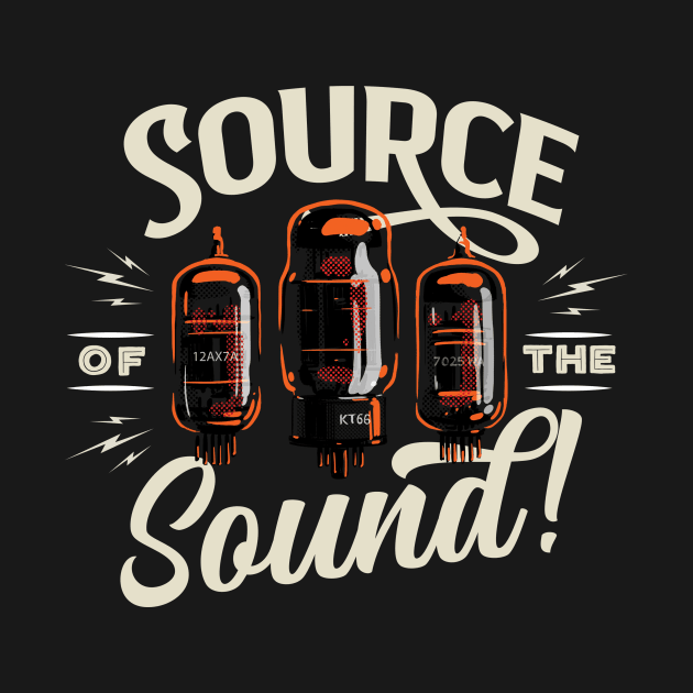 Retro typographic emblem for tube amplifiers black shirt version by SerifsWhiskey