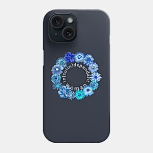 In(sulin) dependant woman - flower blue circle Phone Case