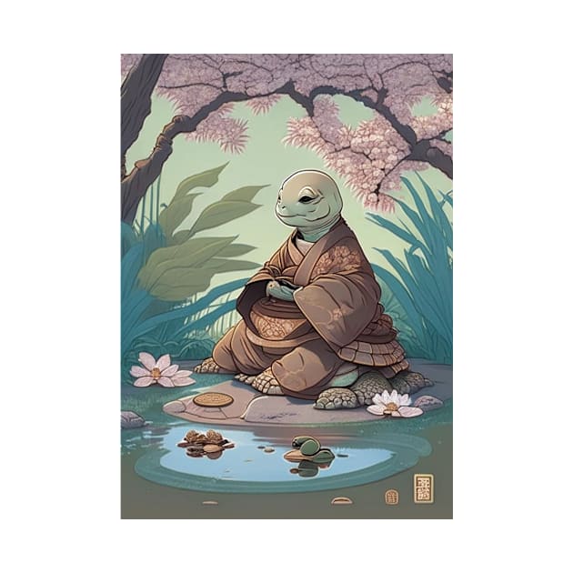 Meditating Turtle Monk by DravenWaylon