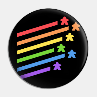 Rainbow Meeples Board Games Addict Pin