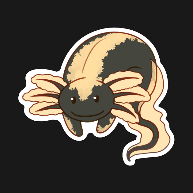 Marbled Axolotl | Cute Animal by Bad Witch