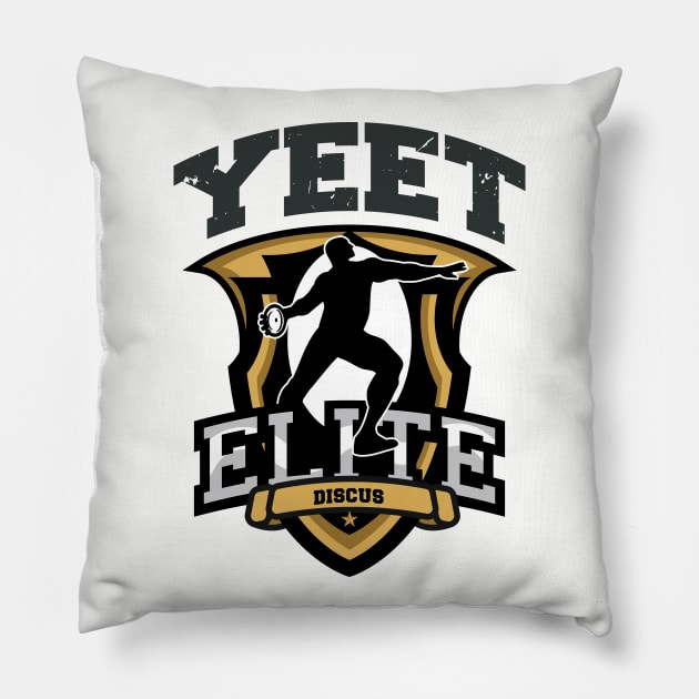 Yeet Elite Discus Athlete Badge Track N Field Athlete Pillow by atomguy