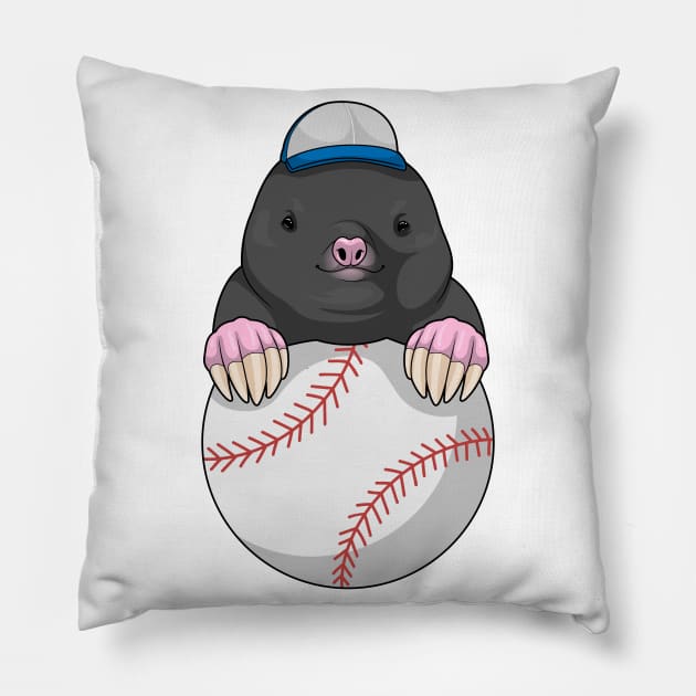 Mole Cap Baseball Pillow by Markus Schnabel