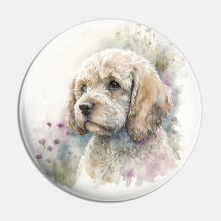 Cockapoo -- Original Watercolour Art Pin