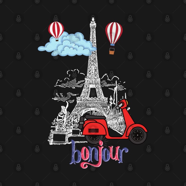 Addicted to Paris (Bonjour_Black Background) by leBoosh-Designs