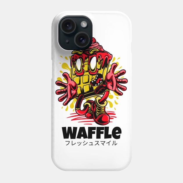 Waffle Strawberry Sauce Scary Phone Case by BradleyHeal
