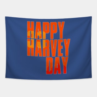 Happy Harvey Day In Orange Tapestry