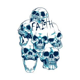 Dead Faith Blue Skulls T-Shirt