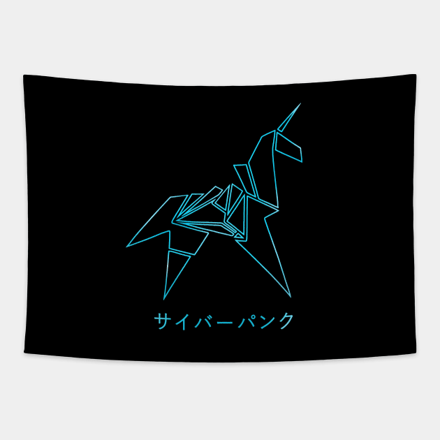 Blade Runner Unicorn (Blue) Tapestry by VanHand