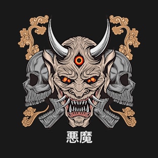 oni mask skull devil T-Shirt