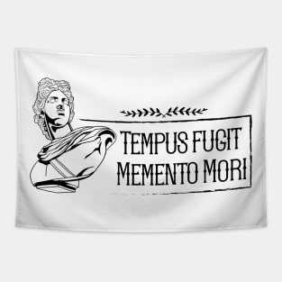 Latin saying - Tempus Fugit Memento Mori Tapestry