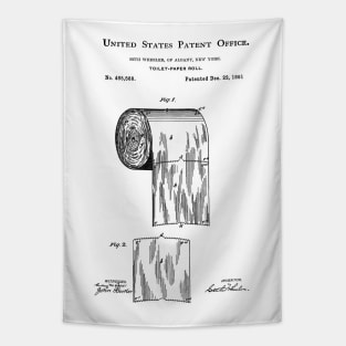 Toilet Paper Patent Black Tapestry