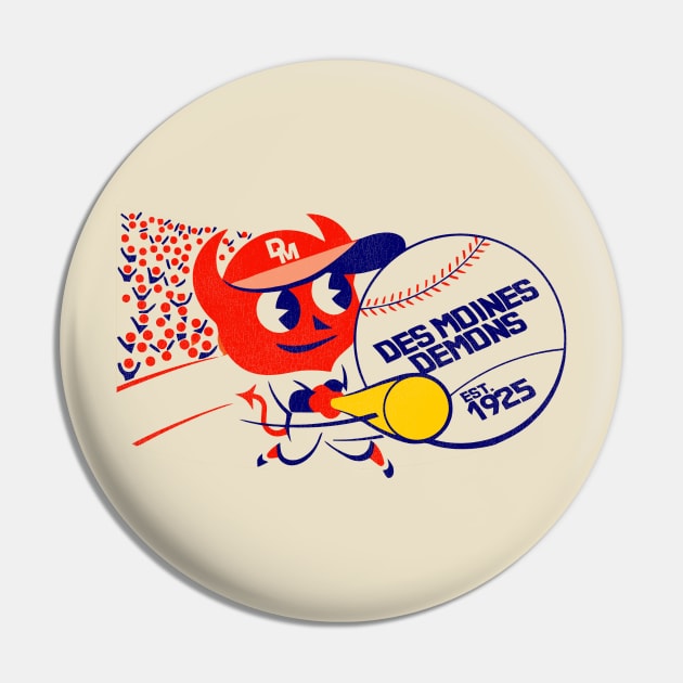 Defunct Des Moines Demons Baseball Pin by Defunctland