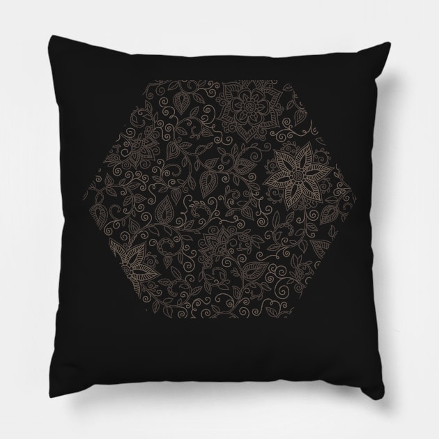 Floral pattern of spirals, swirls, doodles Pillow by kavalenkava
