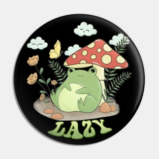 Lazy Frog Under Mushroom Umbrella Pin