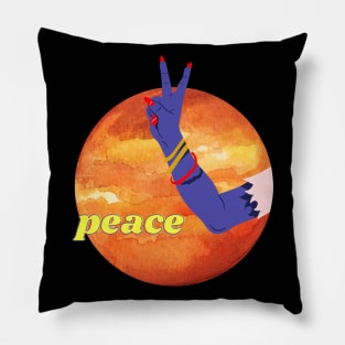 peace zombie arm - black Pillow