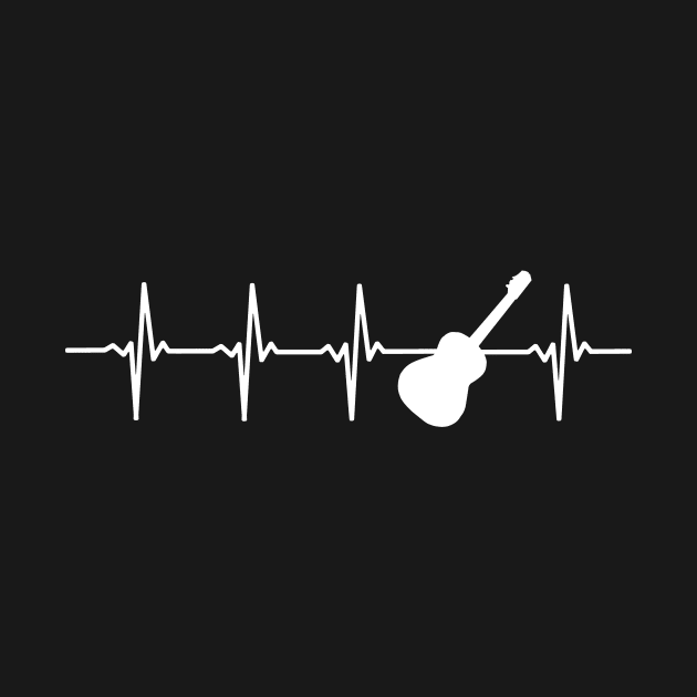 Acoustic Guitar Heartbeat Gift For Guitarists by OceanRadar