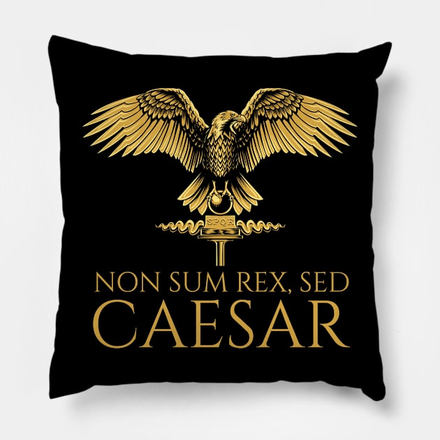 Ancient Rome - Non Sum Rex, Sed Caesar - Latin Language Pillow by Styr Designs