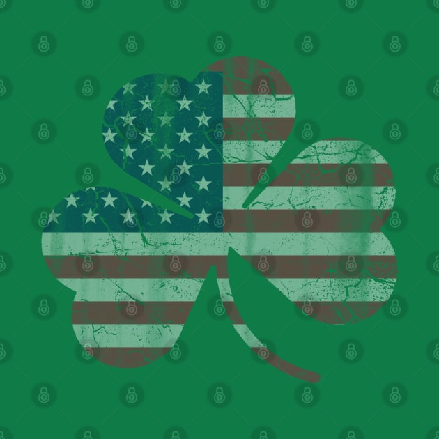 Irish American Flag Shamrock by E