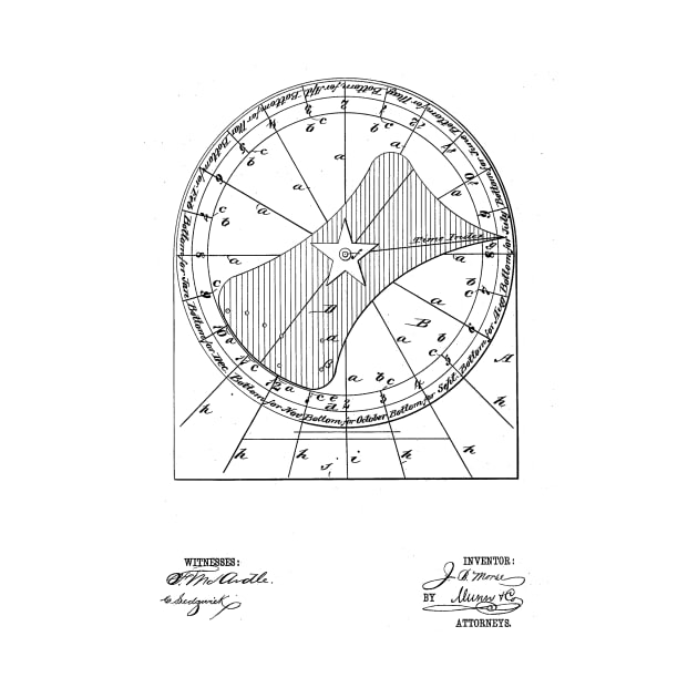 Star Time Chart Vintage Patent Drawing by TheYoungDesigns