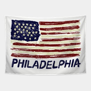 Philadelphia Painted USA Flag Souvenir Tee Tapestry