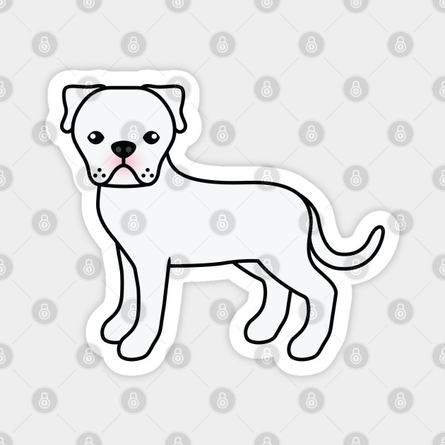 White American Bulldog Dog Cute Cartoon Illustration American Bulldog Magnet Teepublic