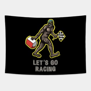 Bigfoot Let’s Go Racing Tapestry