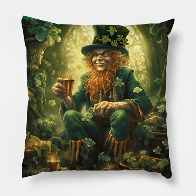 My Lucky Day Pillow by Phatpuppy Art