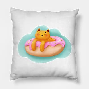 Cat & donut Pillow